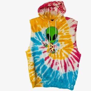Forever 21 Alien Tie Dye Sleeveless Hoodie